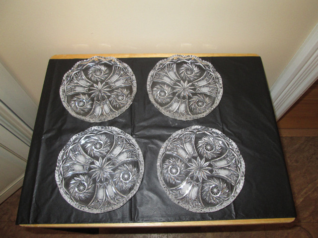 4 CRYSTAL SALAD PLATES in Kitchen & Dining Wares in New Glasgow - Image 2