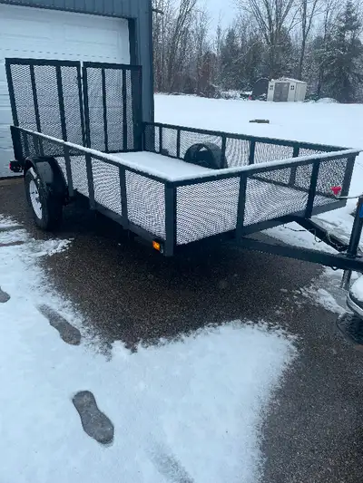 Utility trailer all made out of angle iron ready to go new tires and rims axle hubs spring and light...