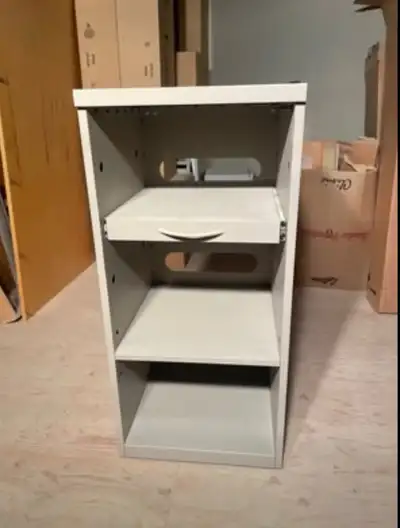 Steel Office Printer Cabinet with Pullout Shelf, View more