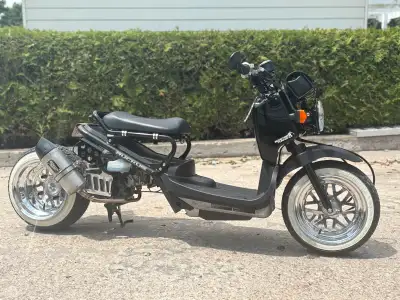 Custom Honda ruckus, it’s all been done, 12” stretch, nyc shock, nyc drag bars. Custom rims, whitewa...