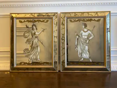 PAIR OF VINTAGE FRENCH NEOCLASSICAL MIRRORS., View more