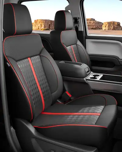 BNIB Custom Truck Seat Covers - Custom fit - Full set waterproof faux leather - Compatible with airb...