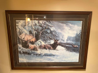 Beautiful Large framed Picture "Reindeer"