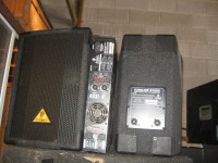 Behringer Eurolive B1020 speakers,  Behringer EP2500 amplifier