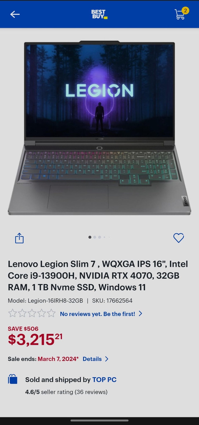 Lenovo Legion Slim 7  in Laptops in Mississauga / Peel Region