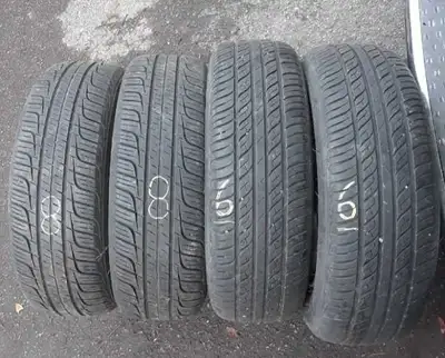 See photos Two different brands of (M+S) Mud and Snow tires Tread depths of 6/32 and 8/32