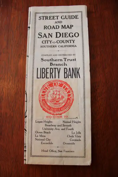 Vintage Street Guide And Road Map San Diego City - County, View more