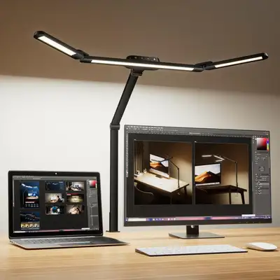 Honeywell HJ3B Clamp LED Desk Lamp, 22W Eye-Care, 3-Section Adju, View more