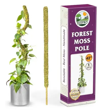 DUSPRO 42 Inch Pack 1 Tall Bendable Moss Pole Plant Support Mons, View more