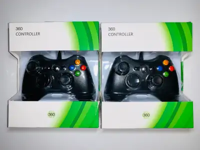 2X XBOX 360+PC-MANETTE FIL/WIRED CONTROLLER (NEW) (C002), View more