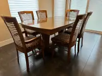 Granite Wooden Table and 6 chairs