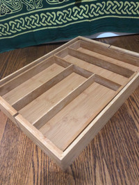 Bamboo Kitchen Utensil Drawer Organizer Tray