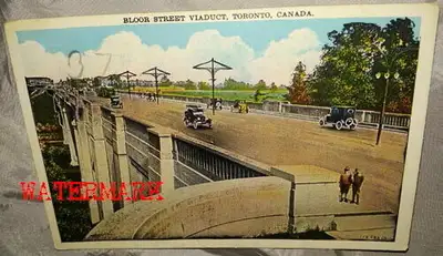 RARE TORONTO POSTCARD, Marked on front, 'Bloor Street Viaduct, Toronto, Canada, 113,485, JV', depict...