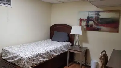 Basement bedroom for rent for one person only. There are 3 bedrooms in the basement in total. Theref...