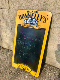 VINTAGE BLACK DONNELLY'S BREWING CO. CHALK BOARD