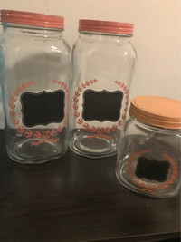 Mason jars with chalkboard front x3