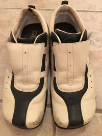 Men US 9.5 Diesel Kort White & Black Leather Running Shoe
