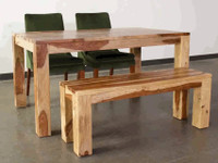 KIF KIF Table en bois massif 2 bancs/dining table 2 benches
