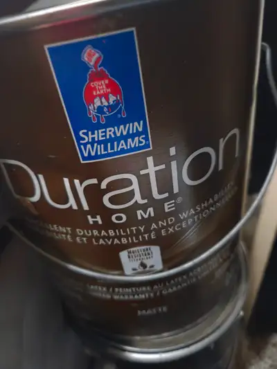 2 gallons sherwin williams chelsea gray sw 2850 never opened. 40.00 for both gallons
