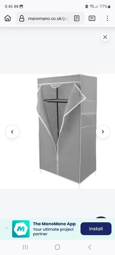 Fabric covered wardrobe unit, View more