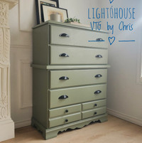 Sold!! Exquisitely Restored 5-Drawer Olive Dresser!