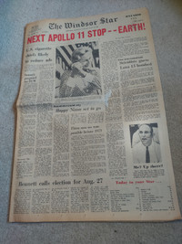 Windsor Star antique Newspaper, July 22, 1969. Next Apollo 11 ..