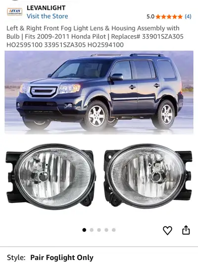 Front Fog Light Pair Honda Pilot * 1 lens has crack* , View more