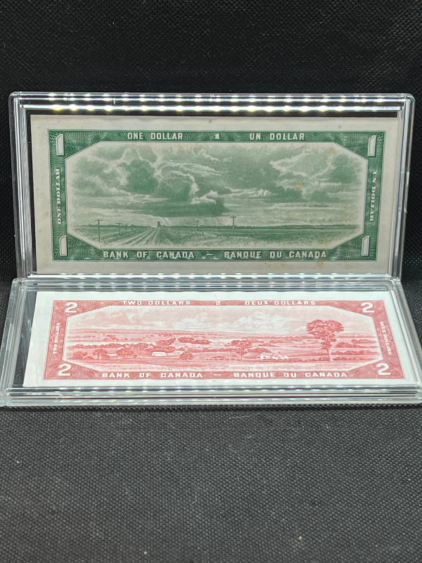 1954 $1 and $2  dollar Canadian bill, uncirculated mint in Arts & Collectibles in Mississauga / Peel Region - Image 2