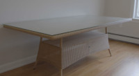 Dining Table, Large with Glass Top and Wicker Base (NEW PRICE)
