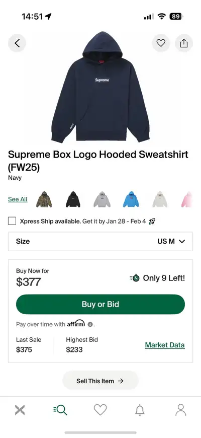 Supreme big box logo hooded sweatshirt (FW25) - Size Medium - Ne, View more