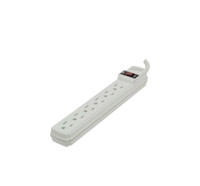 Staples 6-Outlet Grounded Power Strip, 6' Cord, White