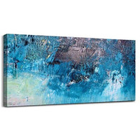 Blue Abstract Canvas Wall Art Picture Prints for L