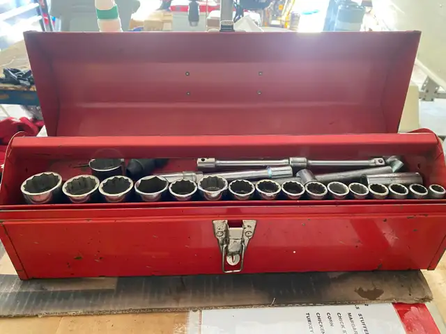 HUSKY STEEL TOOL BOX with RATCHETS AND SOCKETS | Tool Storage & Benches ...