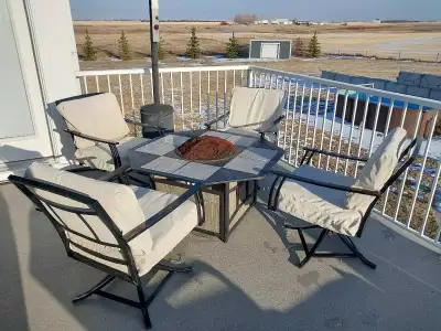 Fire table 5 piece patio set, View more