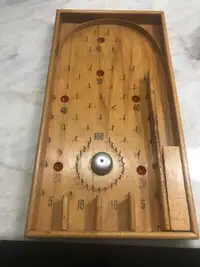 Vintage hand made wooden tivoli pinball game