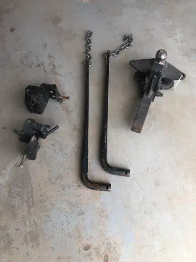 Complete set of sway bars and hitch with ,adjustable height with 2 5/16 ball as well a set of traile...