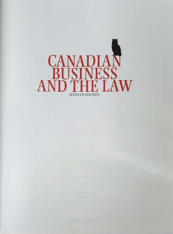 Canadian business and the Law Textbook, Seventh Edition in Textbooks in City of Toronto - Image 3