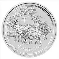 silver bullion Goat 2015 1 ounce/piece en argent Chevre