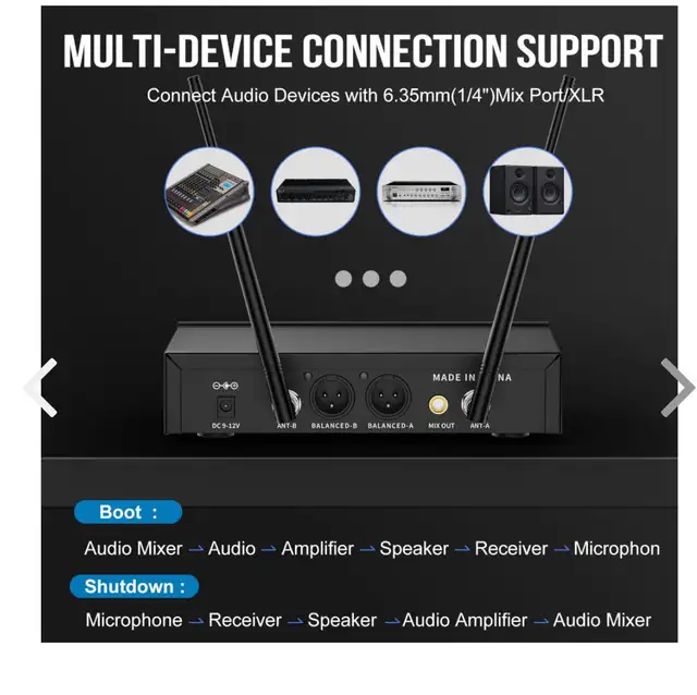 BAXS Wireless Microphone System Dual UHF Wireless Mics, 2 Handhe in Pro Audio & Recording Equipment in Hamilton - Image 7