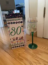 30 year old birthday wine glass (brand new)