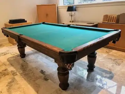 3 piece slate 8ft dufferin oak pool table , View more