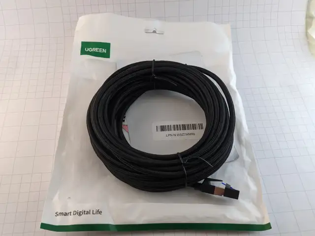 SAVE 23.02 (66%) 25 ft CAT8 Ethernet Internet Cable Cloth Sheath in Cables & Connectors in Hamilton - Image 2