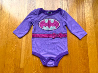 Size 3-6 Months, Baby Batgirl Superhero Halloween Shirt
