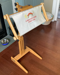Embroidery frame with stand
