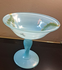 30s hand painted pedestal bowl