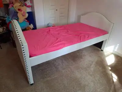 Girl's (K-9) Twin Bed with a Trundle (stow away guest bed). The trundle is perfect for guest to slee...