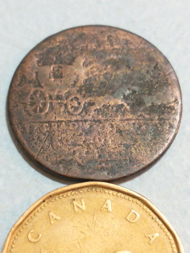 1797 UK 1/2 penny token Middlesex Palmer's Mail Coach in Arts & Collectibles in City of Toronto - Image 2