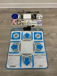 Nintendo Wii bundle 6 games mario kart + dance mat 