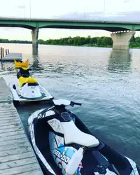 2014 Seadoo Spark 2up and 2006 GTI with Double Yachtclub Trailer