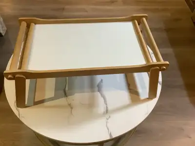 wood folding bed table serving tray, View more
